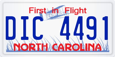 NC license plate DIC4491