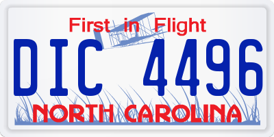 NC license plate DIC4496