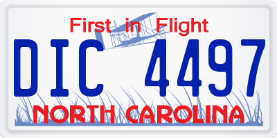 NC license plate DIC4497