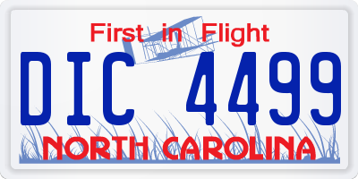 NC license plate DIC4499