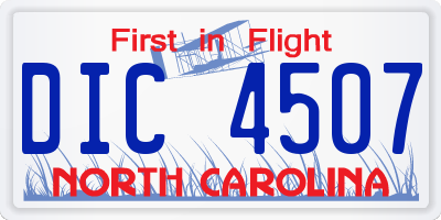 NC license plate DIC4507