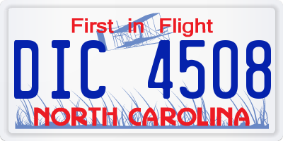 NC license plate DIC4508