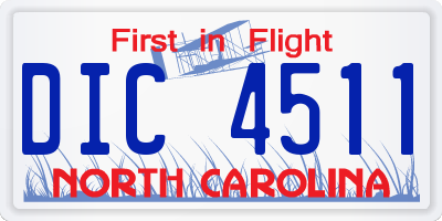 NC license plate DIC4511
