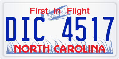 NC license plate DIC4517