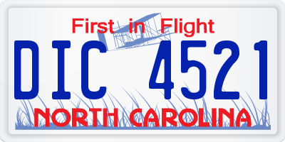 NC license plate DIC4521