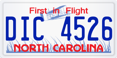 NC license plate DIC4526