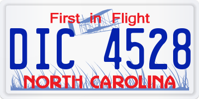 NC license plate DIC4528
