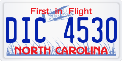 NC license plate DIC4530