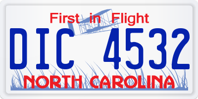 NC license plate DIC4532