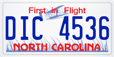 NC license plate DIC4536