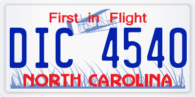 NC license plate DIC4540