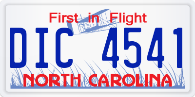 NC license plate DIC4541