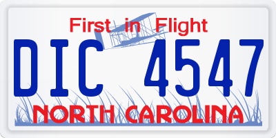 NC license plate DIC4547