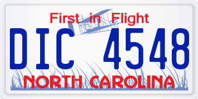 NC license plate DIC4548