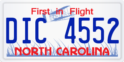 NC license plate DIC4552