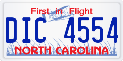 NC license plate DIC4554