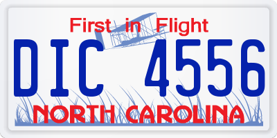 NC license plate DIC4556