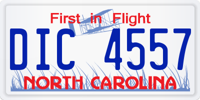 NC license plate DIC4557