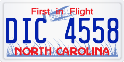 NC license plate DIC4558