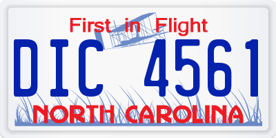 NC license plate DIC4561