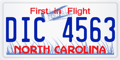 NC license plate DIC4563