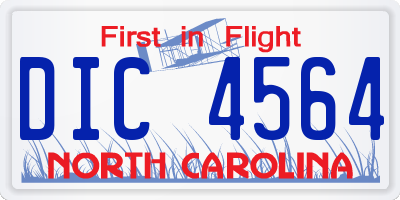 NC license plate DIC4564