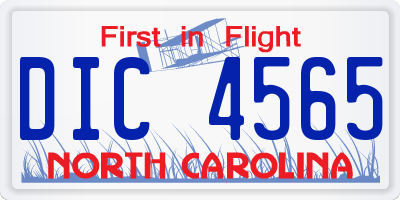 NC license plate DIC4565