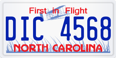 NC license plate DIC4568