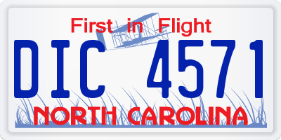 NC license plate DIC4571