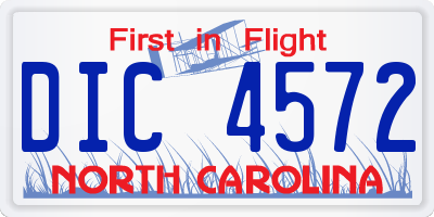 NC license plate DIC4572
