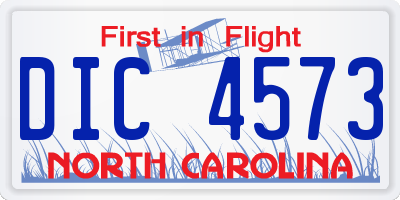 NC license plate DIC4573