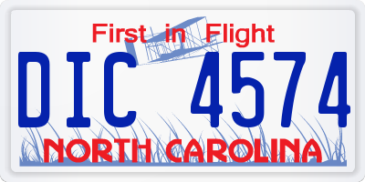 NC license plate DIC4574