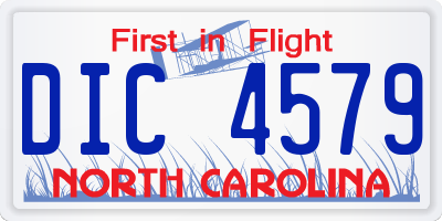 NC license plate DIC4579
