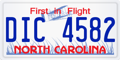 NC license plate DIC4582