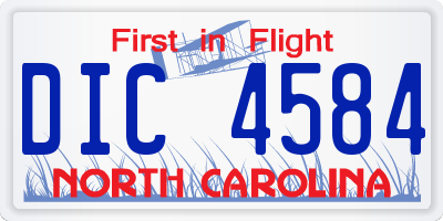 NC license plate DIC4584