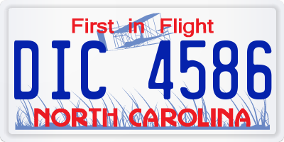 NC license plate DIC4586