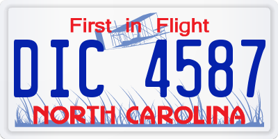 NC license plate DIC4587