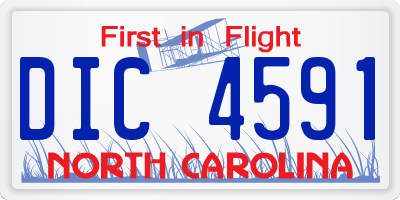 NC license plate DIC4591