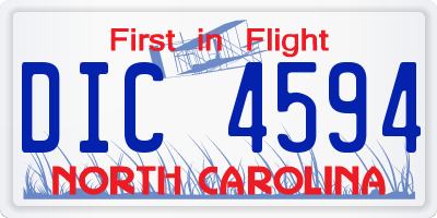 NC license plate DIC4594