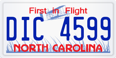 NC license plate DIC4599