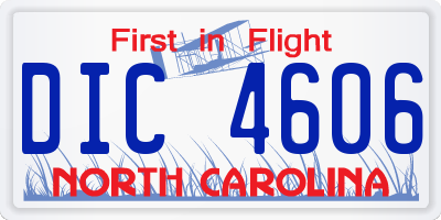 NC license plate DIC4606
