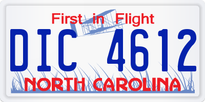 NC license plate DIC4612
