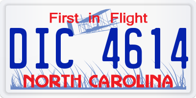NC license plate DIC4614