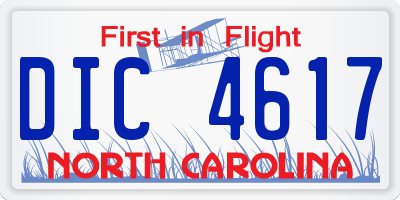 NC license plate DIC4617