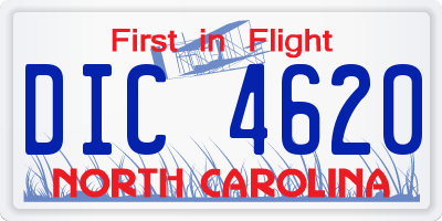 NC license plate DIC4620