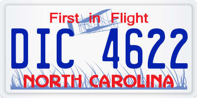 NC license plate DIC4622