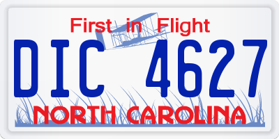 NC license plate DIC4627