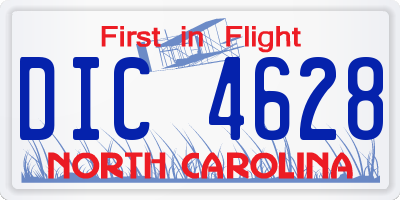 NC license plate DIC4628
