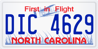 NC license plate DIC4629