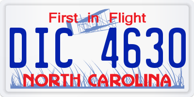 NC license plate DIC4630